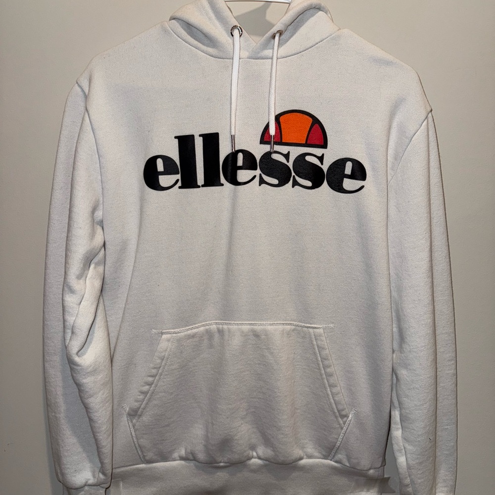 Ellesse White Hoodie with Logo